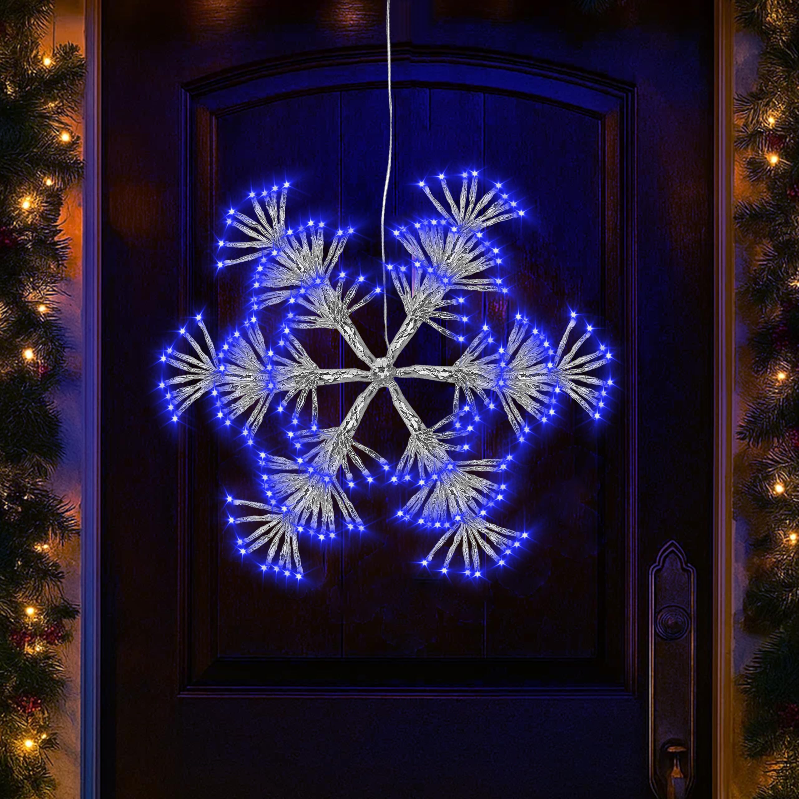 Just for Christmas Window Lights - 192 LED Lights Battery Operated Pre Lit Starburst Christmas Light | Timer with 8 Light Functions & 50cm Cord Perfect for Christmas Decorations & Birthdays