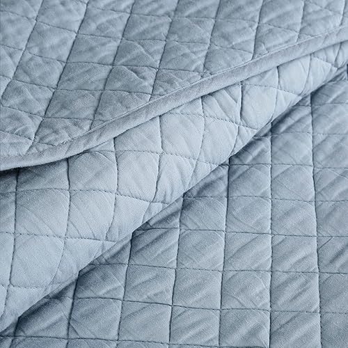 Vista 108 de Lush Decor Ava - Juego de colcha de 3 piezas con diseño de diamantes, tamaño King, color blanco