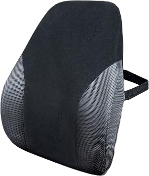 Kantek Memory Foam Back Rest Lumbar Pillow, Removable, Washable Fabric Cushion Cover, Promotes Healthy Posture, Relieve Back Pain and Tension