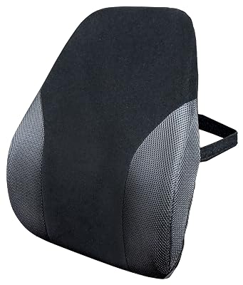 Kantek Memory Foam Back Rest Lumbar Pillow, Removable, Washable Fabric Cushion Cover, Promotes Healthy Posture, Relieve Back Pain and Tension