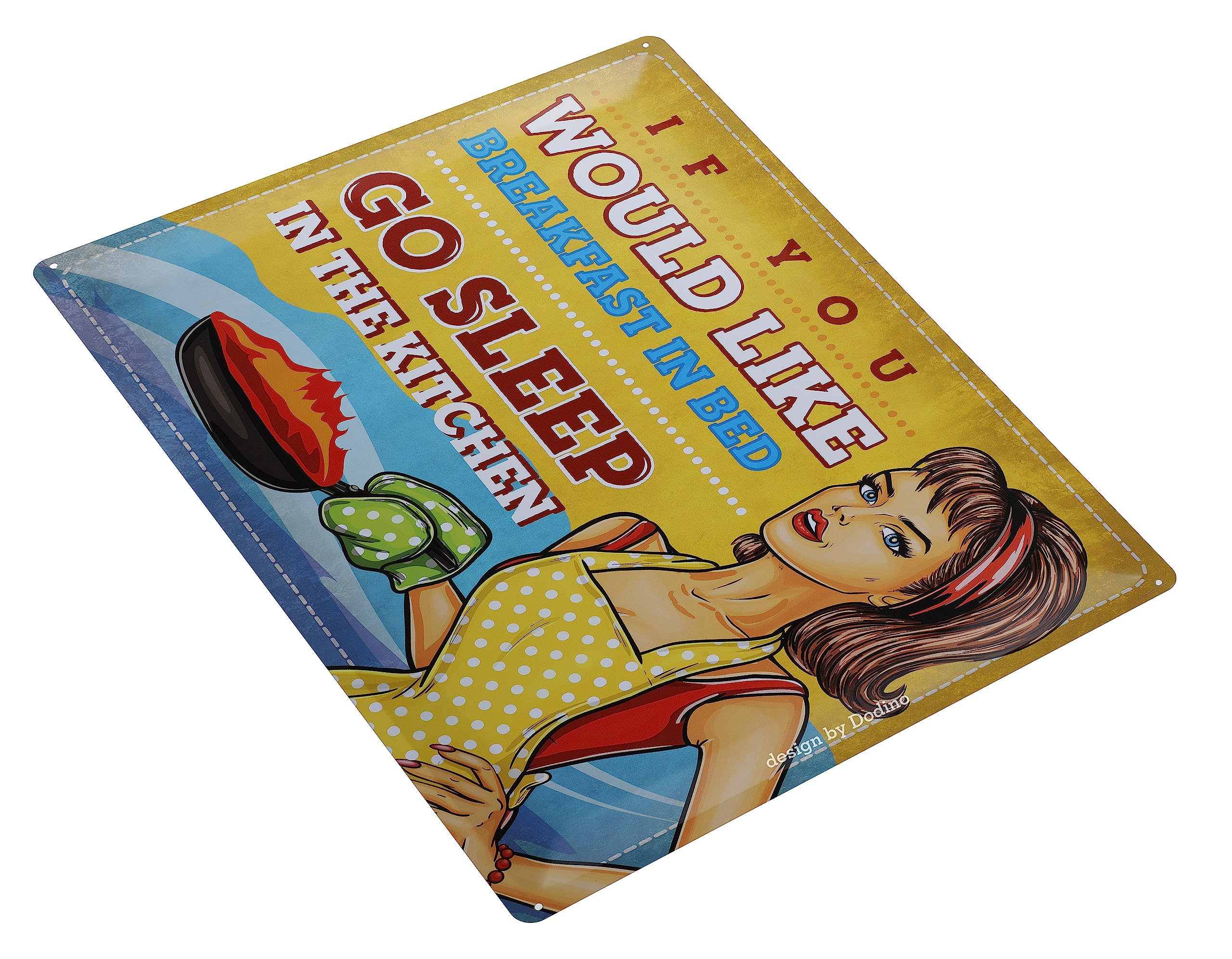 Dodino 30 x 40 cm Tin Signs, Breakfast, Funny Vintage Tin Signs, Pin Up Nostalgic Vintage Retro Design, 30x40 cm - Image 2