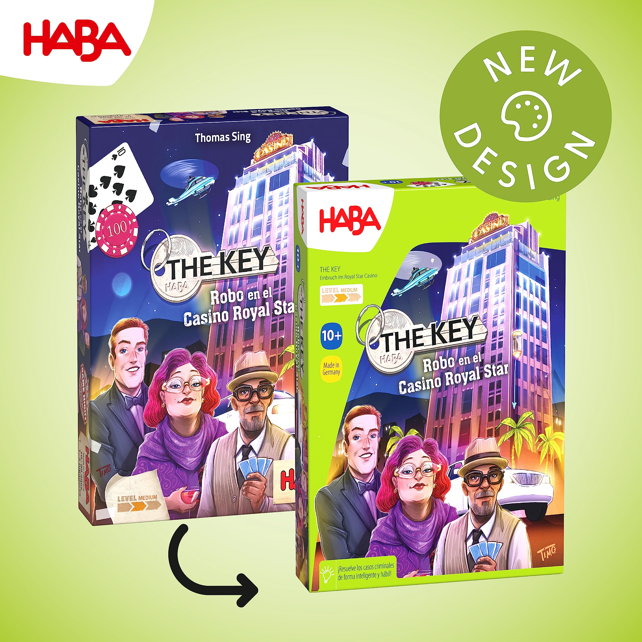 HABA 306852 - The Key – Robo en el Casino Royal Star, Juego de investigación Nivel intermedio. Más 10 años