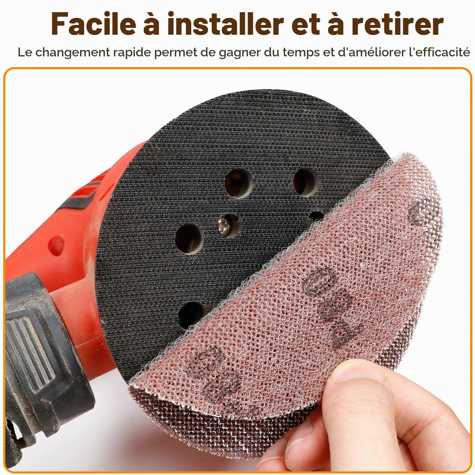 60 Pièces Disque Abrasif Maille 125mm Grain 80 120 180 240 320 400 Disque Poncage 125mm pour Ponceuse Orbitale