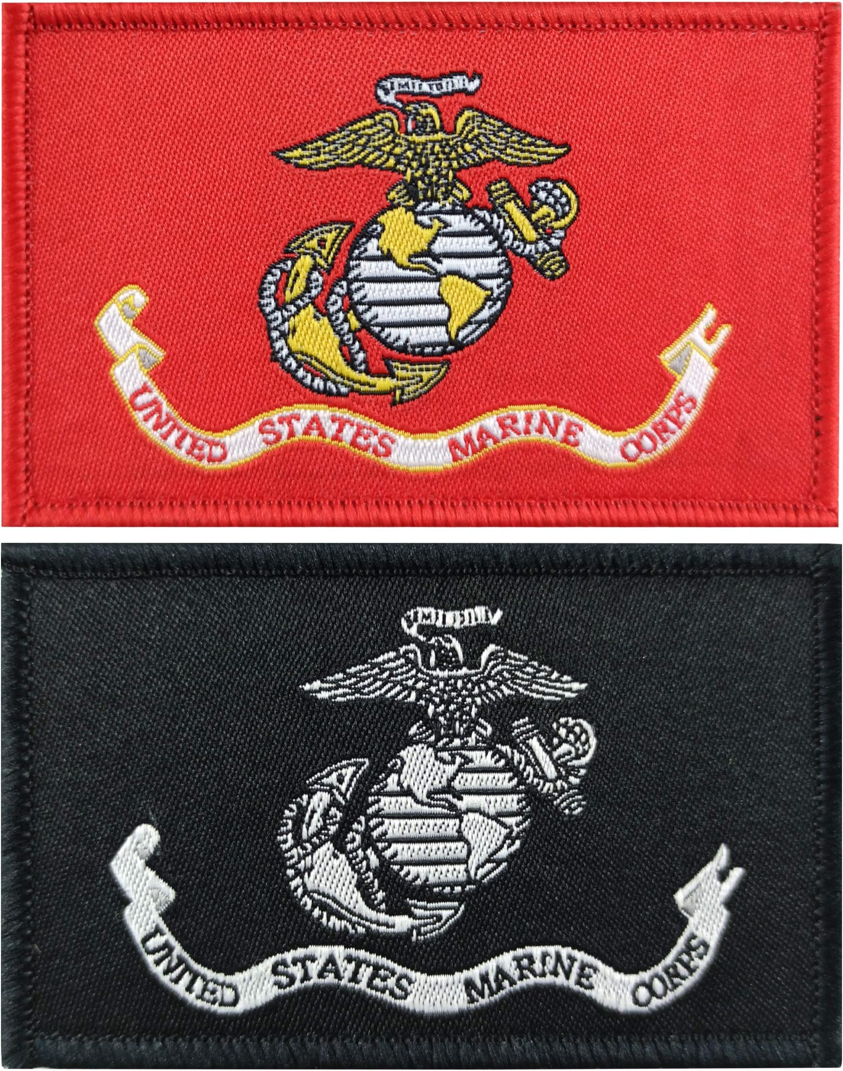 JBCD 2 Pack US Marine Corps Flag Patch Army Force Flags Tactical Patch Pride Flag Patch for Clothes Hat Patch Team Military Patches