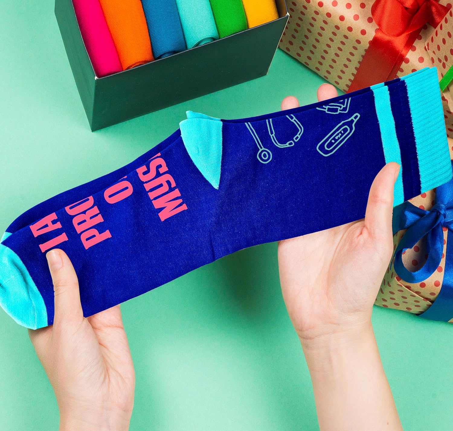 I Am Proud Of Myself And The Work I Do Socks, Registered Nurses Gifts For Women Men, Funny RN Doctor Assistant Vet Tech Gifts Socks, Rn Gifts For Nurses Week Nursing Graduation, B23 - Image 4