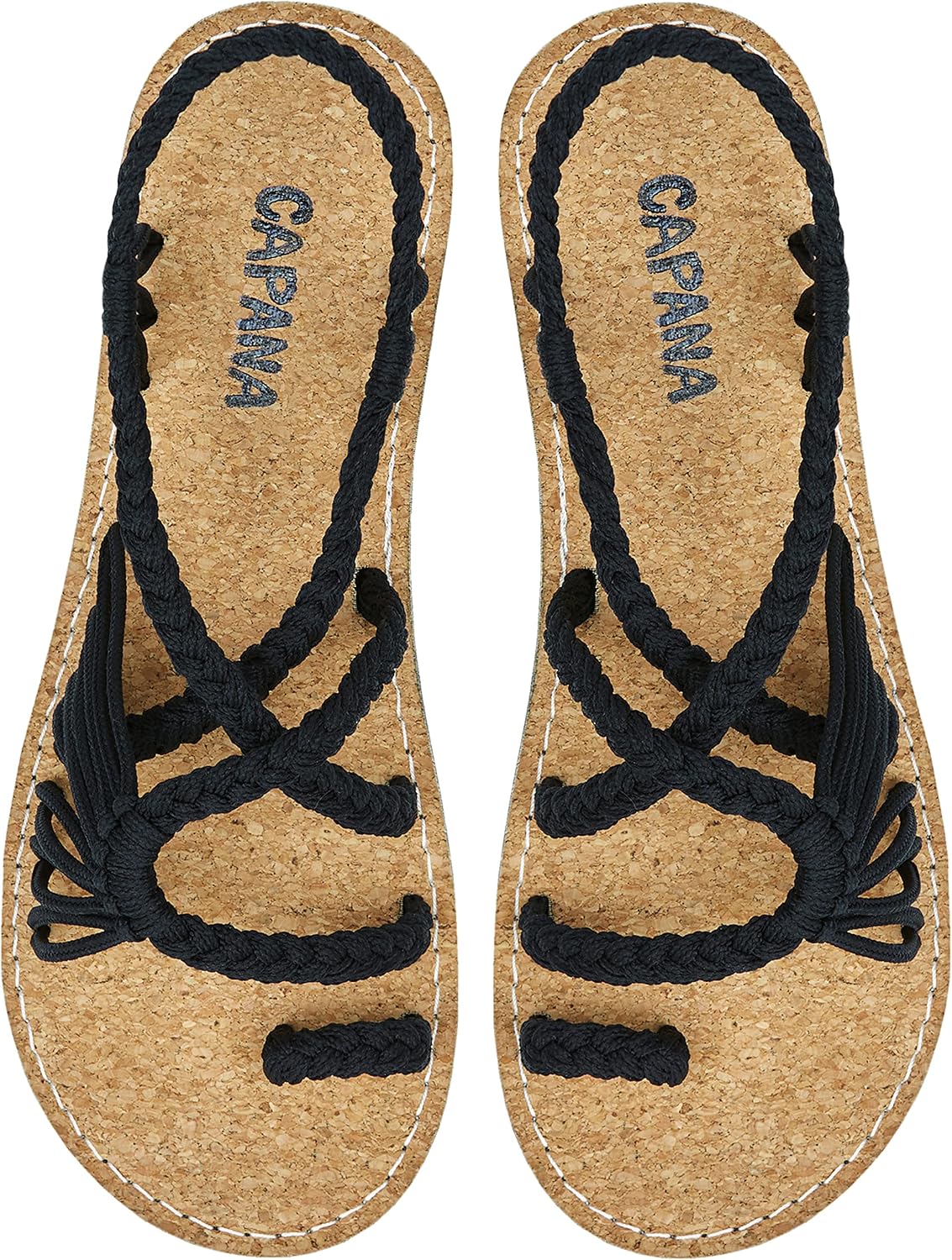 Capana Woven Women's Flat Sandals - Strappy Braided Sandals, Beach Sandals for Women Dressy Summer, Rope Bohemian Sandals, Spring Casual Womens Shoes, Comfy Boho Flats for Teen Girls – Commune