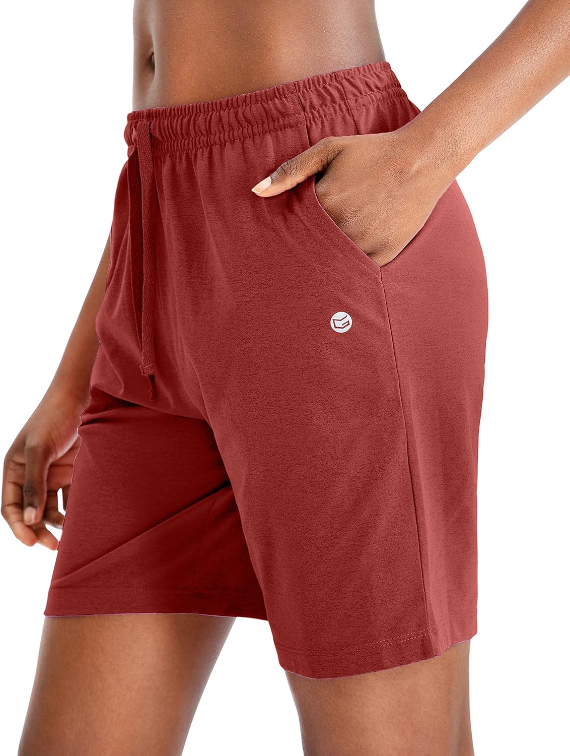 G Gradual Women's Bermuda Shorts Jersey Shorts with Deep Pockets 7" Long Shorts for Women Lounge Walking Athletic - Image 3