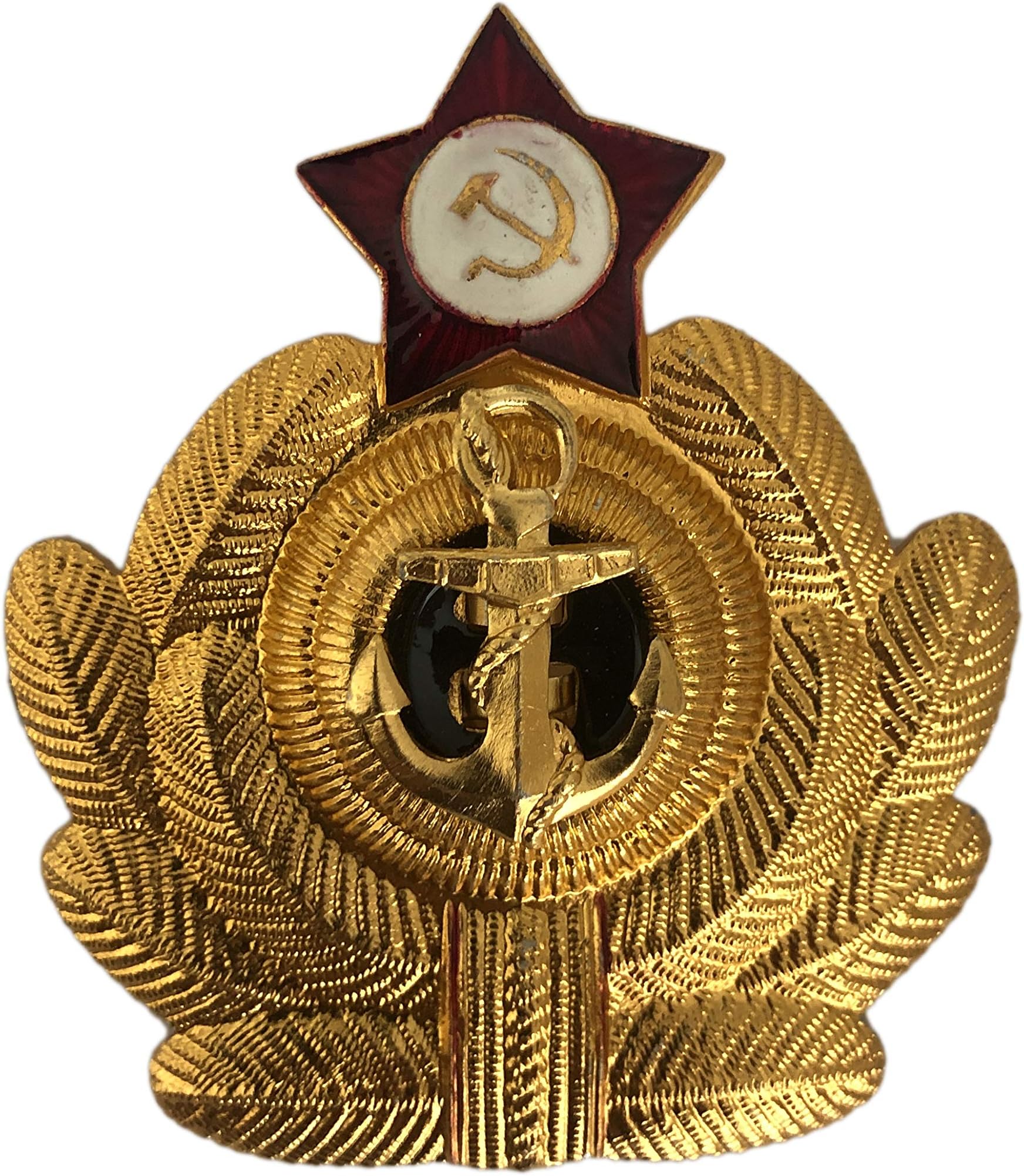 GanwearUSSR Army Metal Badge Soviet Navy Military Insignia Red Star Anchor
