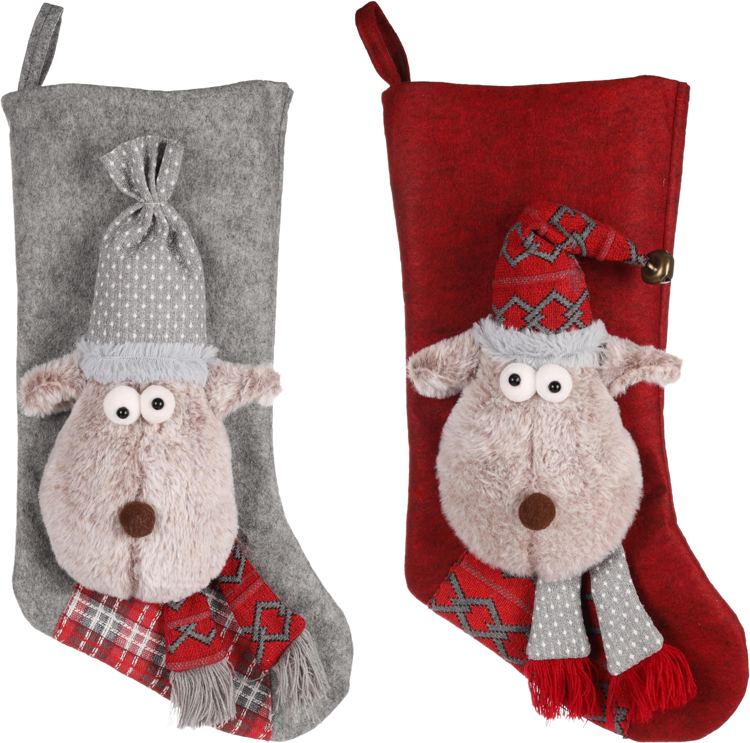 Flamingo CHRISTMAS STOCKING RENDA 25x9x45CM ASSORTMENT