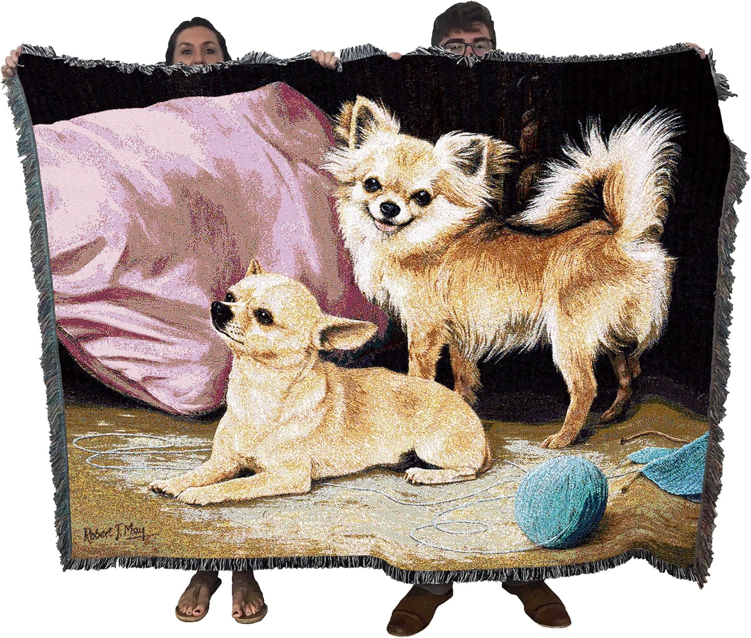 Pure Country Weavers Chihuahua Blanket by Robert May - Gift for Dog Lovers - Tapestry Throw Woven from Cotton - Made in The USA (72x54)