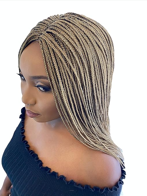 JBG African Braided wigs Small Braid Wig for Black Women Lace Closure for