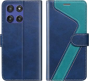 for Moto G Stylus 5G 2025 Wallet Case,Leather Flip Case RFID Blocking Credit Card Holder Folio Magnetic Stand TPU Shockproof Cover Compatible with Moto G Stylus 5G 2025,Blue Green