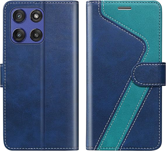 for Moto G Stylus 5G 2025 Wallet Case,Leather Flip Case RFID Blocking Credit Card Holder Folio Magnetic Stand TPU Shockproof Cover Compatible with Moto G Stylus 5G 2025,Blue Green