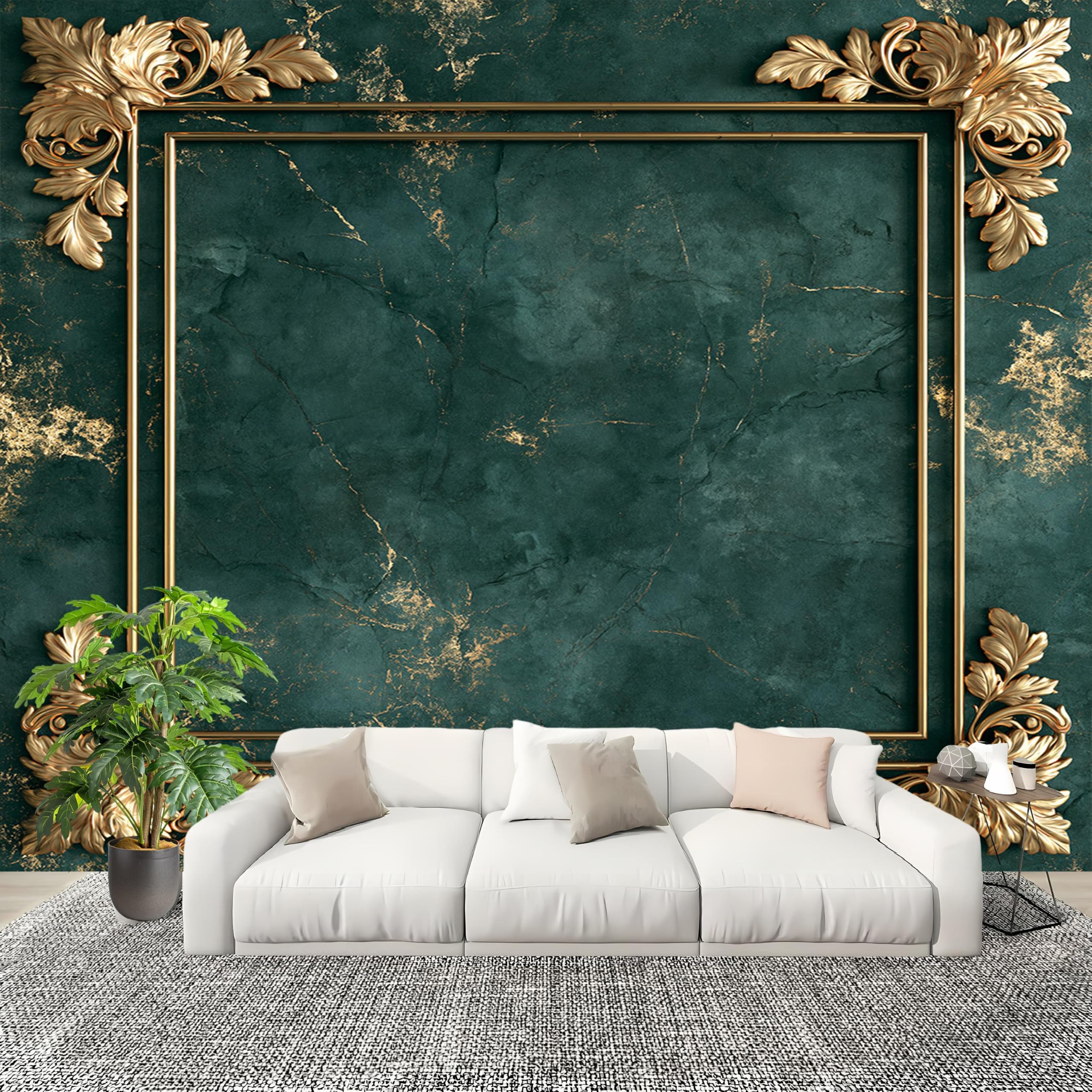 Carta da Parati Murale TNT Verde Fotomurale 3D Rimovibile 400x280 cm