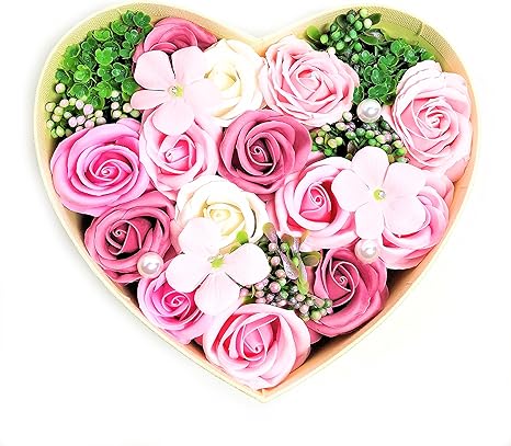 Amazon シャボンフラワー ハート ボックスフラワー バラ ピンク 香り ソープフレグランスフラワー フラワーアレンジメント リボン 花 フラワーアレンジメント オンライン通販 Amazon シャボンフラワー ハート ボックスフラワー バラ ピンク 香り ソープフレグランスフラワー フラワーアレンジメント リボン 花 フラワーアレンジメント オンライン通販