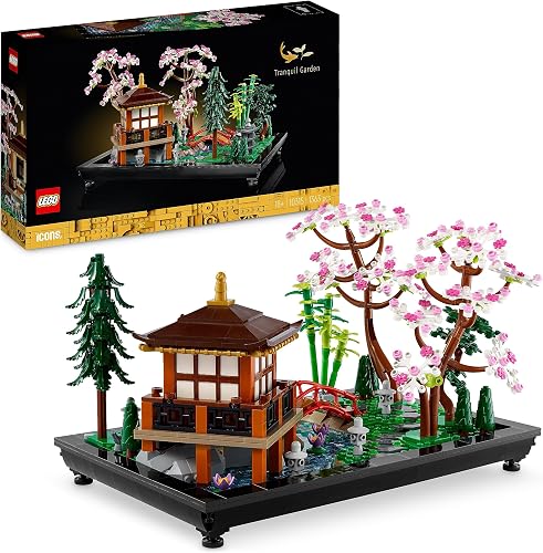 LEGO 21060 Architecture Himeji Castle Set, Landmarks Collection Model Building Kit for Adults & 10315 Icons Tranquil Garden, Botanical Zen Garden Kit for Adults with Lotus Flowers - 5