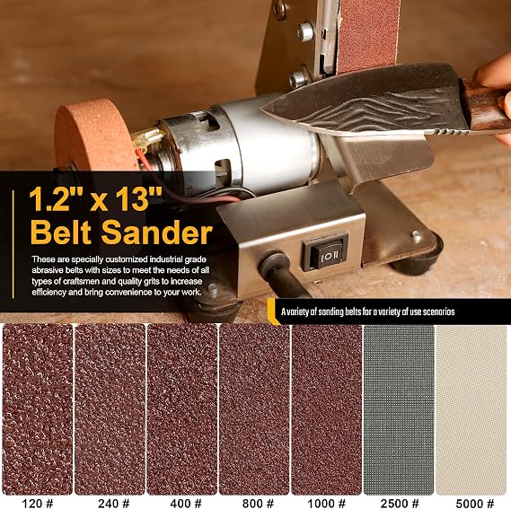 Sbestily 3-in-1 Mini Belt Sander Grinder Machine, Electric Knife Sharpener