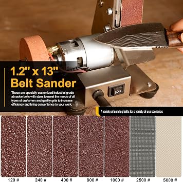 Sbestily 3-in-1 Mini Belt Sander Grinder Machine, Electric Knife Sharpener