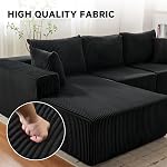 HUATEAN 108” Modular Sectional Sofa, Boneless Cloud Couch with Chaise, Memory Foam Sofa, Corduroy L-Shape Sofa with Deep Seat for Living Room Bedroom