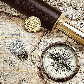 Large Pirate Coins - 102 Bronze, Silver & Gold Treasure Coin Set - Metal Replica Spanish Doubloons for Pirate Party Decorations & Favors, Tokens, Cosplay - Pirate Treasure Chest - M, L, XL Sizes