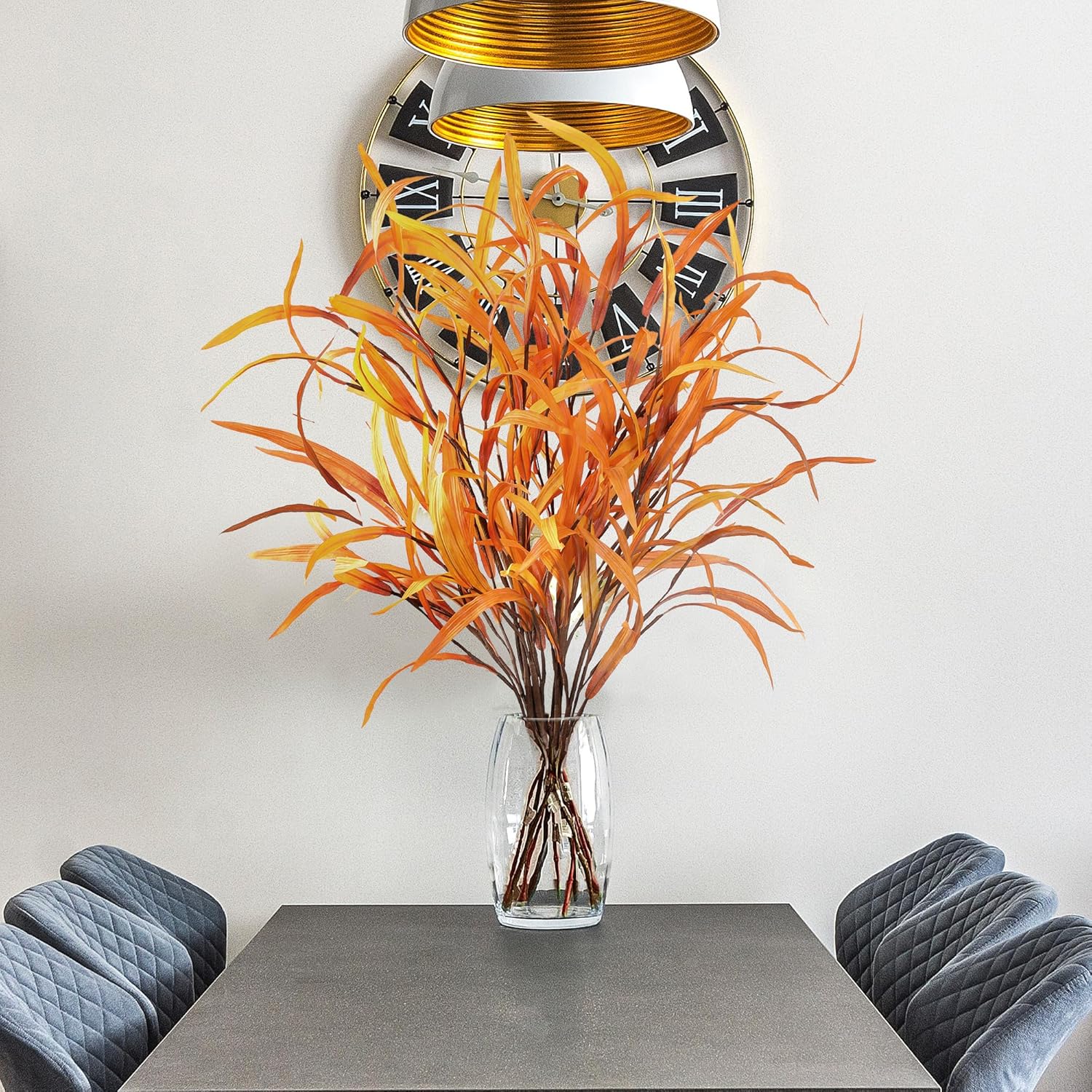 Sggvecsy 6Pcs Fall Leaves Stem Artificial Fall Greenery Stem Autumn Faux Plants Artificial Autumn Branches Fake Leaf Bouquet for Thanksgiving Home Vase Table Centerpieces Harvest Festival Decor - Image 4