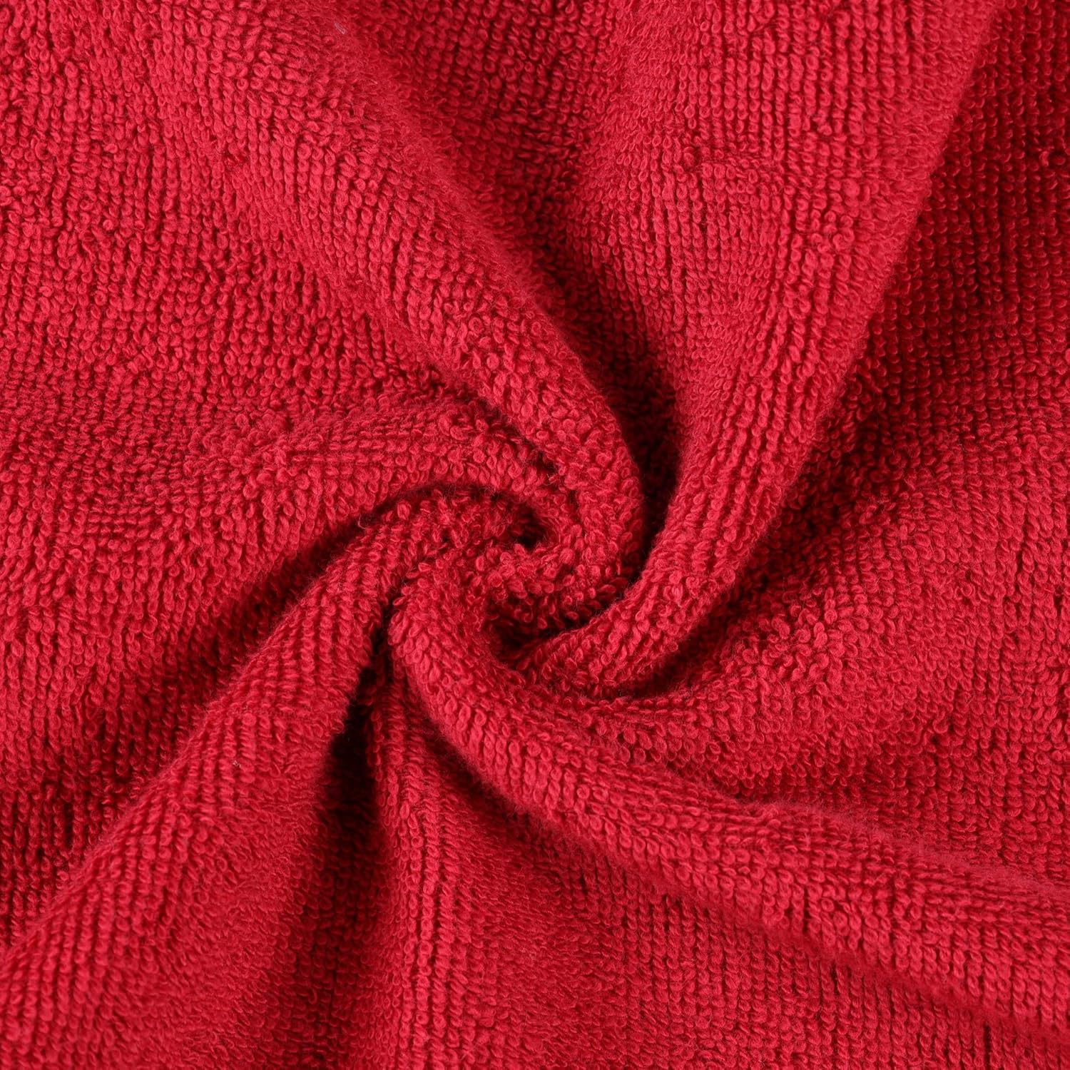 Superior Eco-Friendly Cotton 8-Piece Towel Set, Bathroom, Shower, Quick Dry Home Essentials, Lightweight, Sustainable Towels, 2 Bath, 2 Hand, 4 Face Towels, Washcloth, Highly Absorbent, Cranberry - Image 3