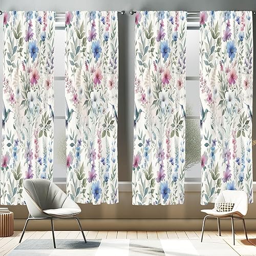 Miniatura 40 de Ambesonne Cortinas grises para ventana, pequeños lunares sobre fondo blanco, estilo retro, patrón tradicional pastel, decoración ligera, juego de 2