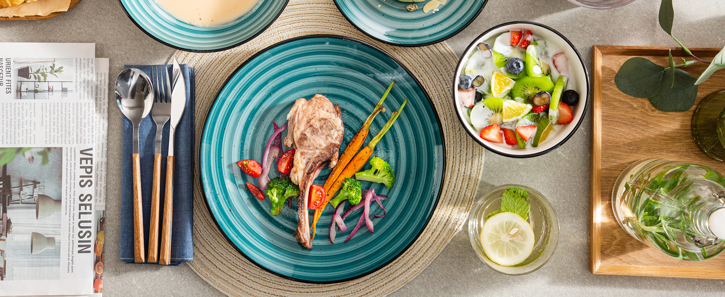 ジアンVolupté　食器セット Amazon.com | vancasso Bonbon Green Dinnerware Set 24 Pieces