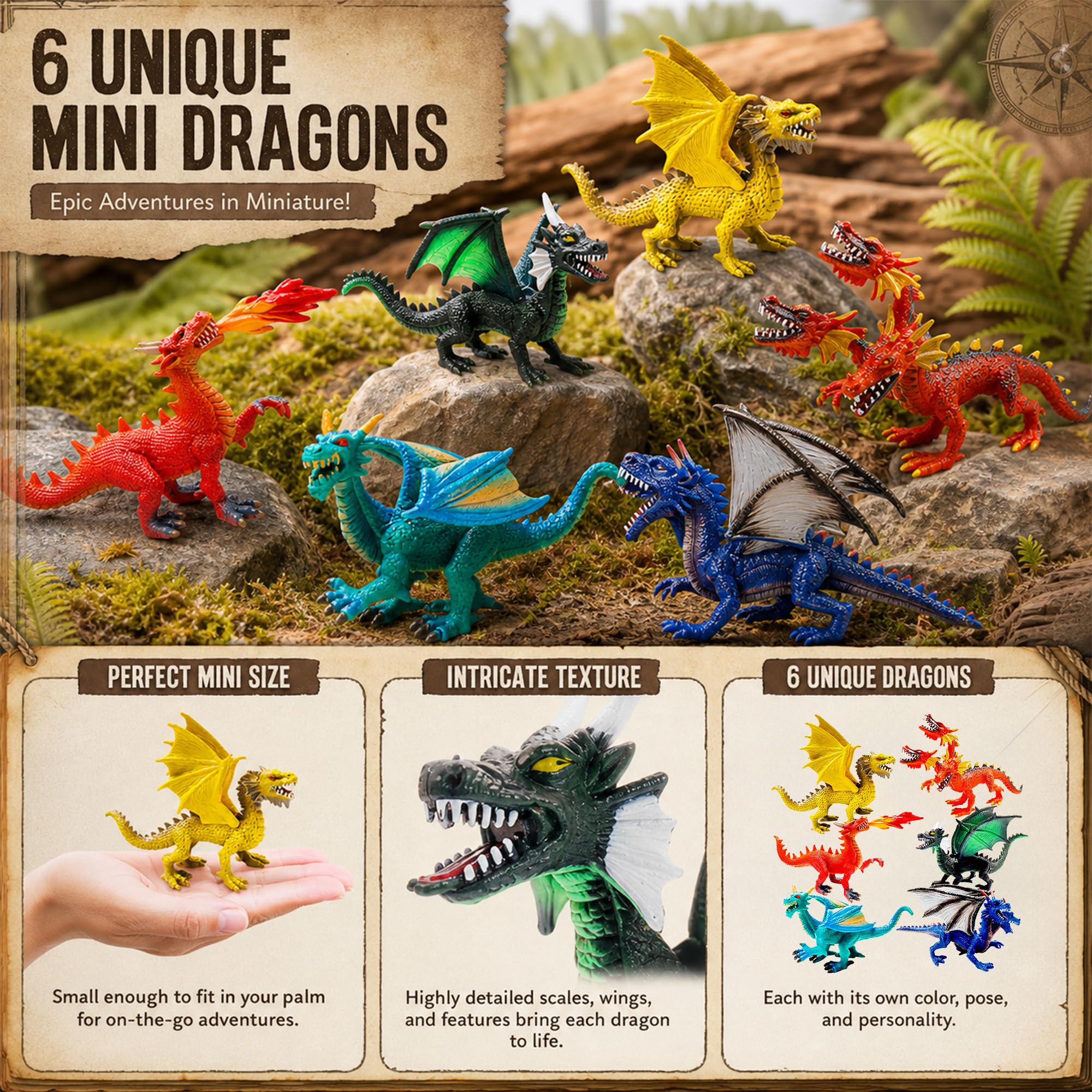 Amazon.co.jp: Hiawbon 古代のリアルなドラゴンの置物 フライング