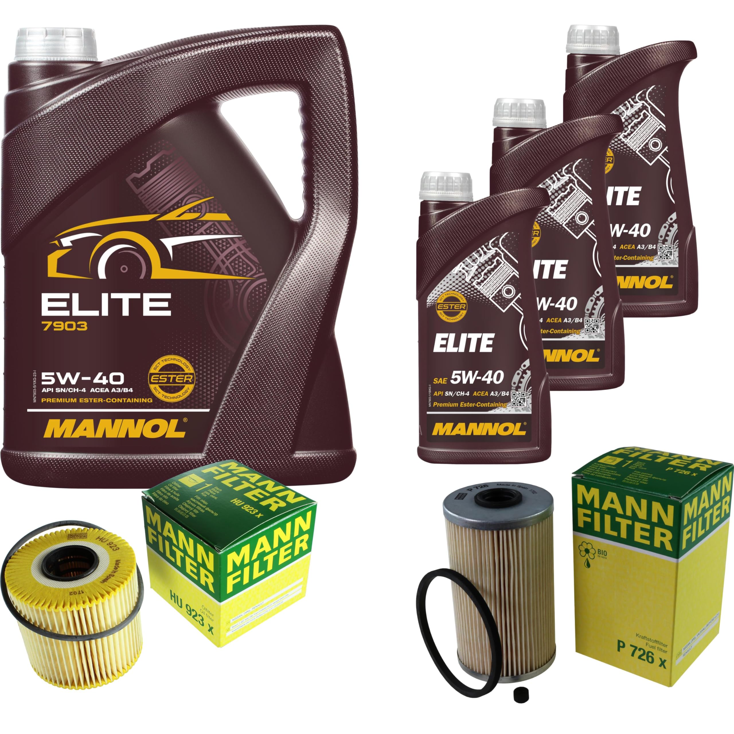 Mannol Elite 5W-40 API SN/CF MANN-FILTER - Filtro de aceite para motor (8 L)