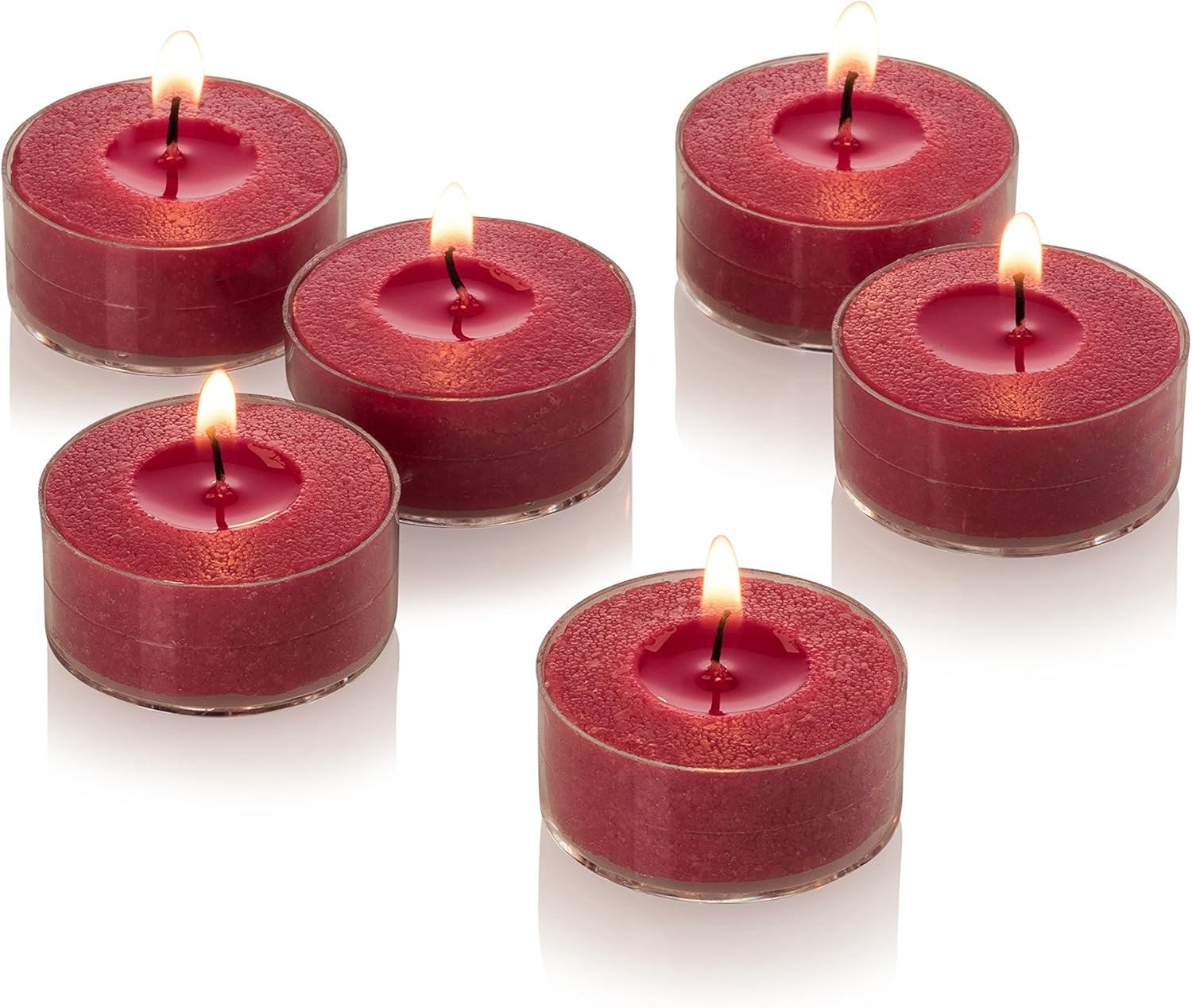 Red Tealight Candles with Clear Cup Bulk Set of 72