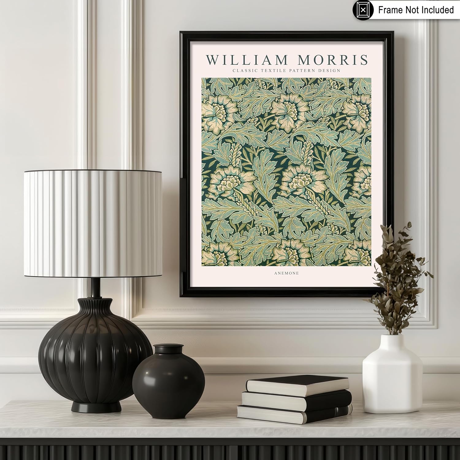 Poster Master Vintage William Morris Poster - Retro Deco Print - Anemone Flower, Botanical, Textile Pattern - Gift for Artist, Friend - Wall Decor for Living Room, Bathroom, 18x24 Unframed Wall Art