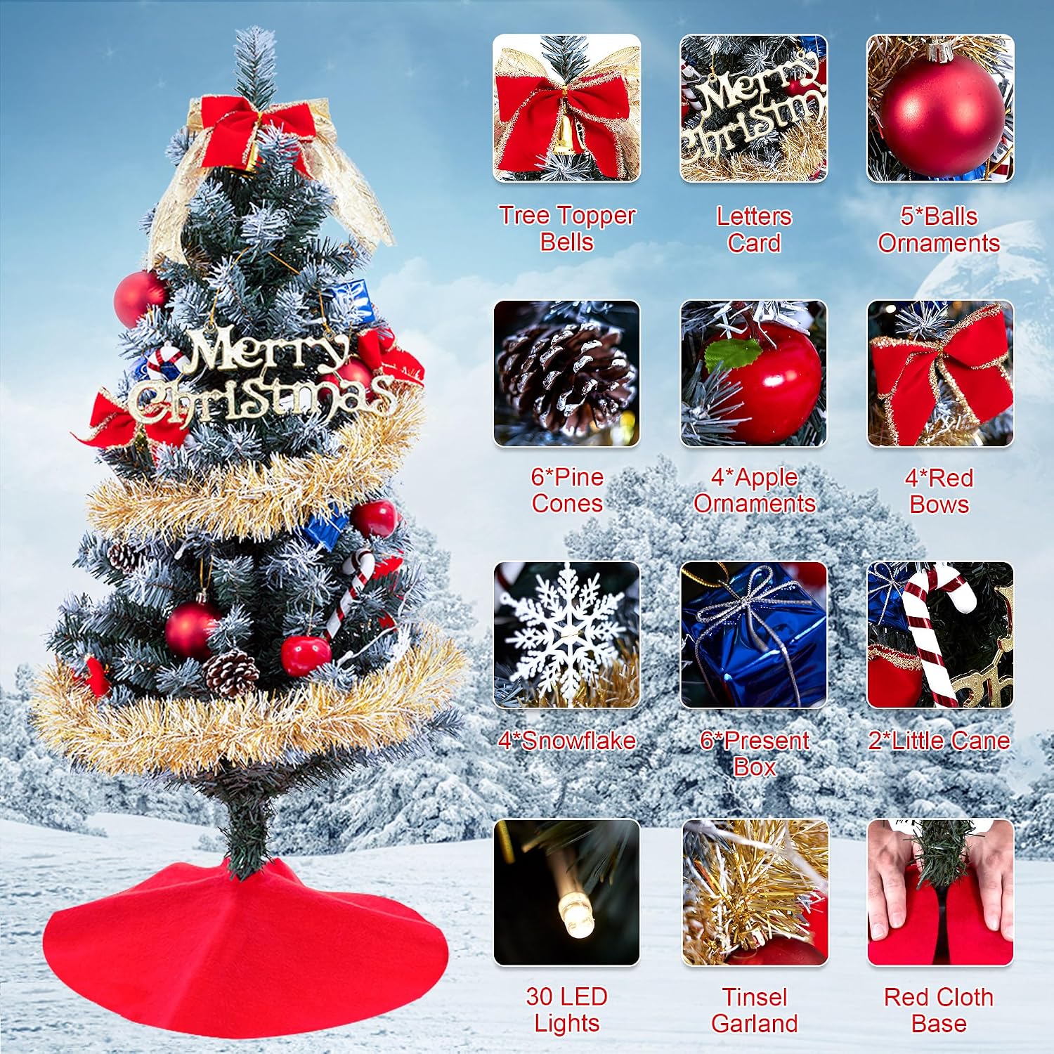 3FT Artificial Christmas Tree Decorations - Christmas 36 Inch Mini ...