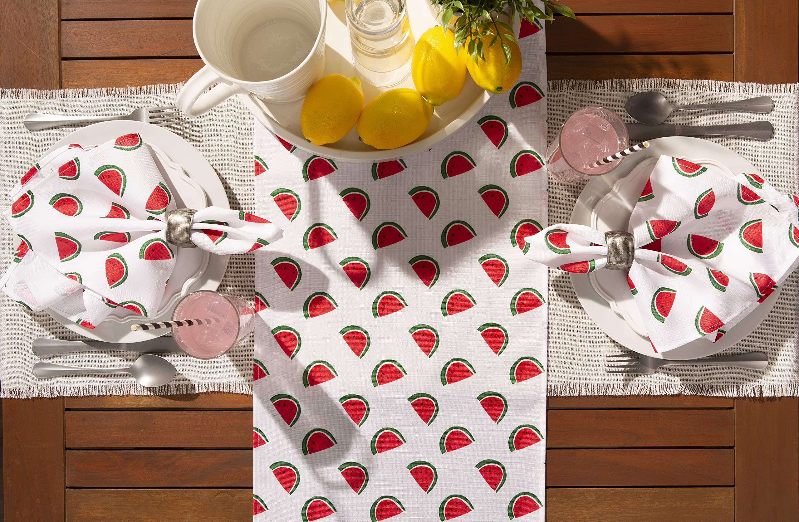 DII Watermelon Outdoor Tabletop Collection, Stain Resistant & Waterproof, Table Runner, 14x72 4