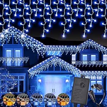 クリスマス電飾ブルー＆ホワイト2150cm　600球 イルミネーションライト LED ブルー×ホワイト 600球 防水