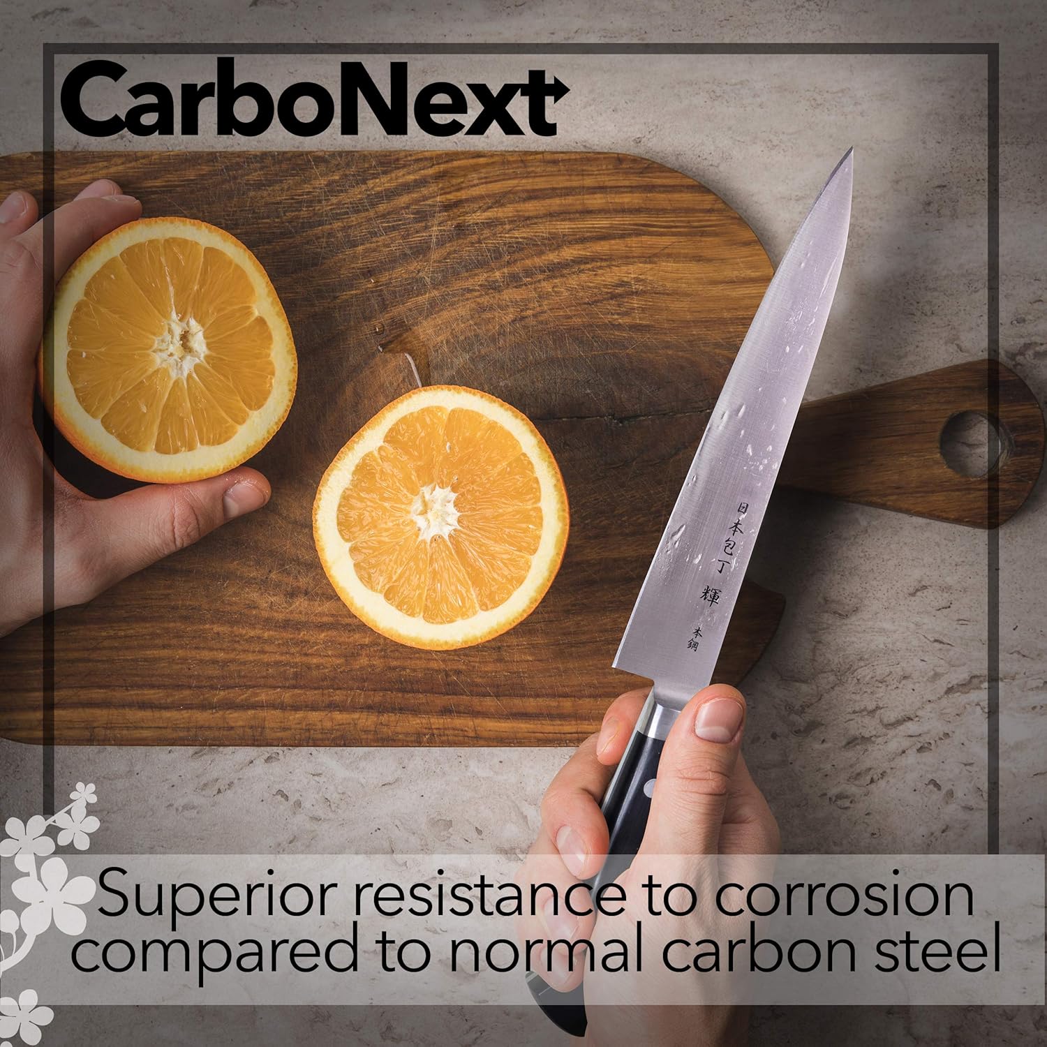 Kagayaki CarboNext Japanese Chef’s Knife, KC-1ES Professional Petty Knife, High Carbon Tool Steel Pro Kitchen Knife with Ergonomic Pakka Wood Handle, 4.7 inch