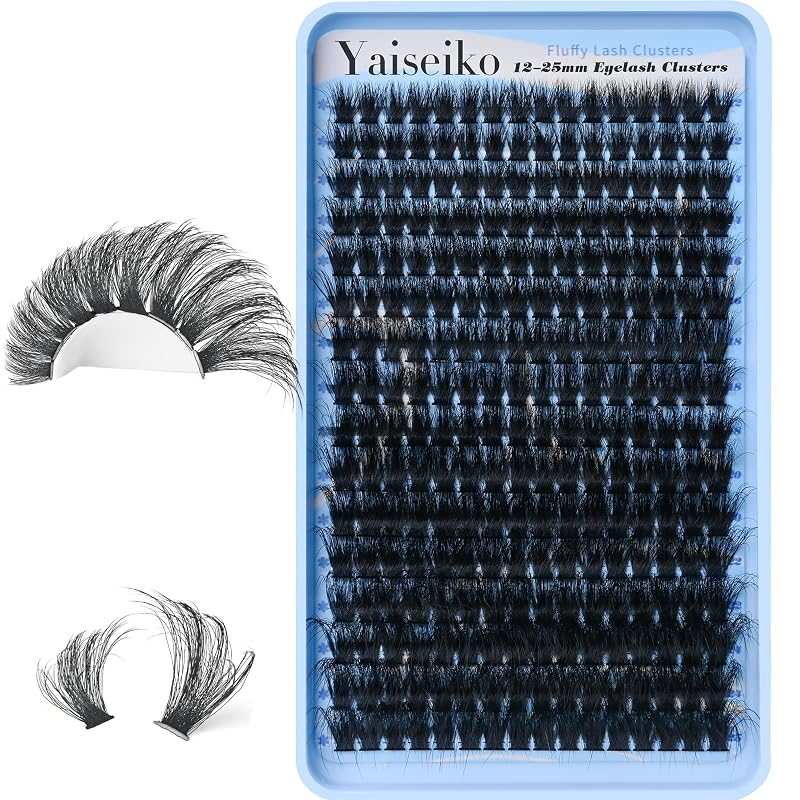 Cílios postiços em tufos Yaiseiko 140D, curvatura D, 12 a 25 mm, fibra vegetal, 256 unidades