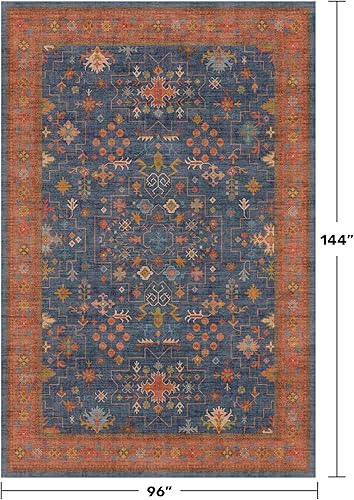 Miniatura 636 de Alfombra Boho Negra para Sala de Estar - Alfombra de Área Lavable de 10x14 Pies, Alfombras de Comedor para Debajo de la Mesa, Alfombra Suave de Pelo