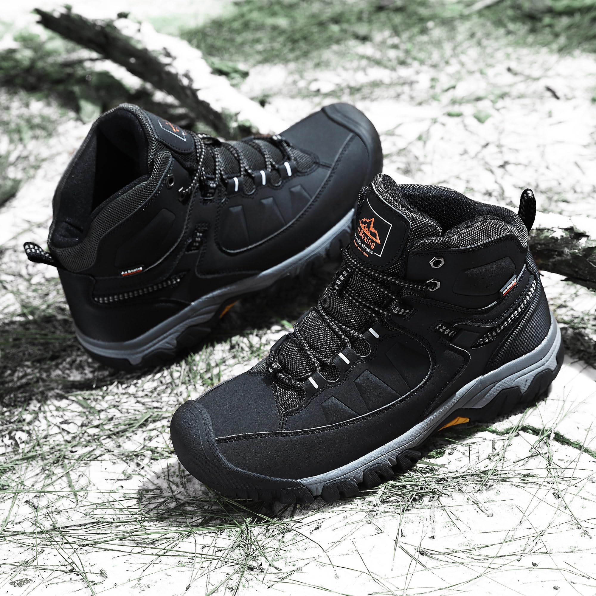 AX BOXING Scarpe Uomo Invernali Caldo Fodera Stivali Antiscivolo Scarponcini Uomo Invernali Scarpe Trekking Stivaletti Taglia 41-46 EU