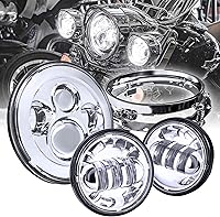 Vista 11 de TRUE MODS - Faro delantero LED de 7 pulgadas para Harley Davidson [acabado negro] convertidores H4 Plug and Play para Road King Electra Glide Ultra