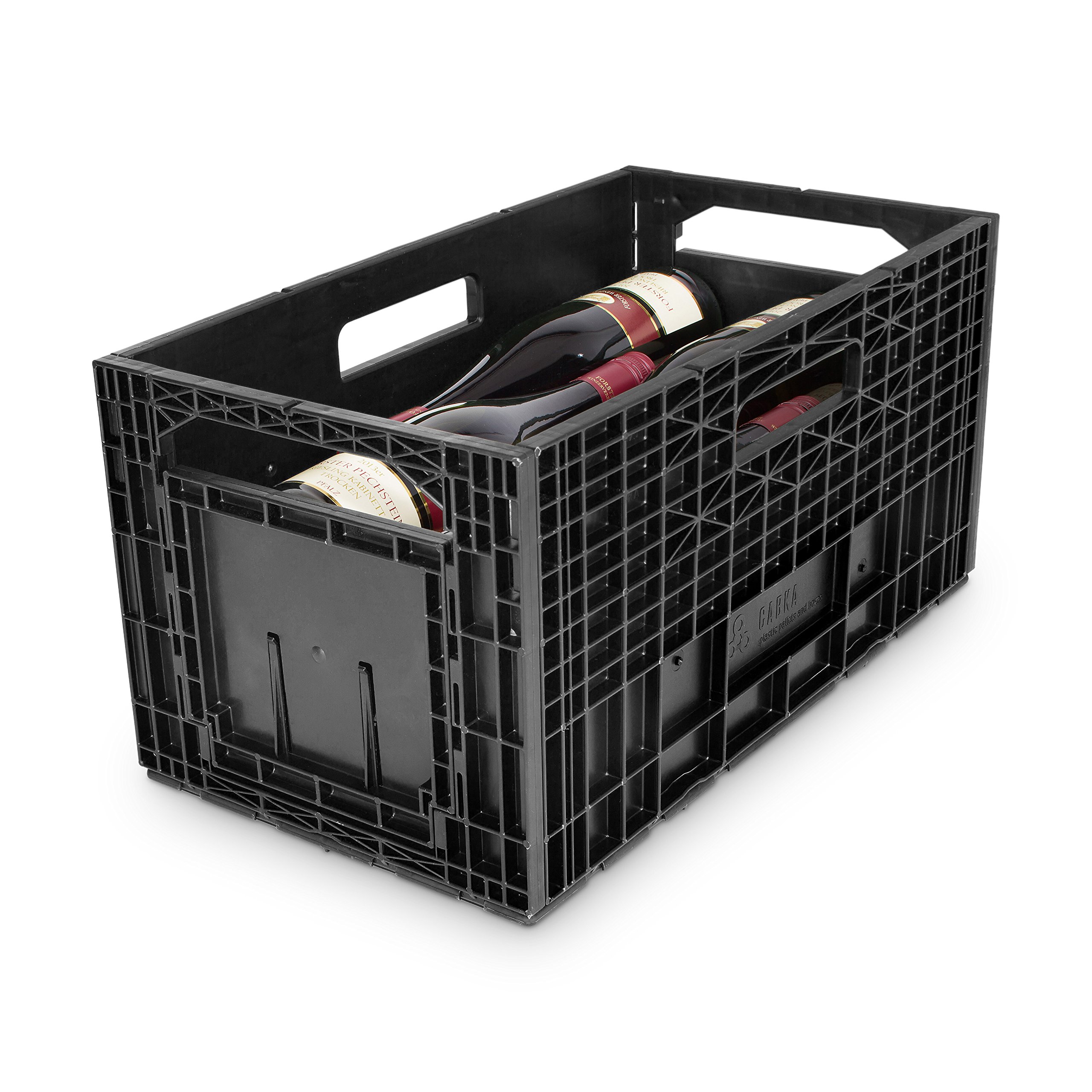WB100004 6-er Set Weinbox das Flexible Weinregal Kunststoff, schwarz, 48,5 x 56,6 x 24,7 cm