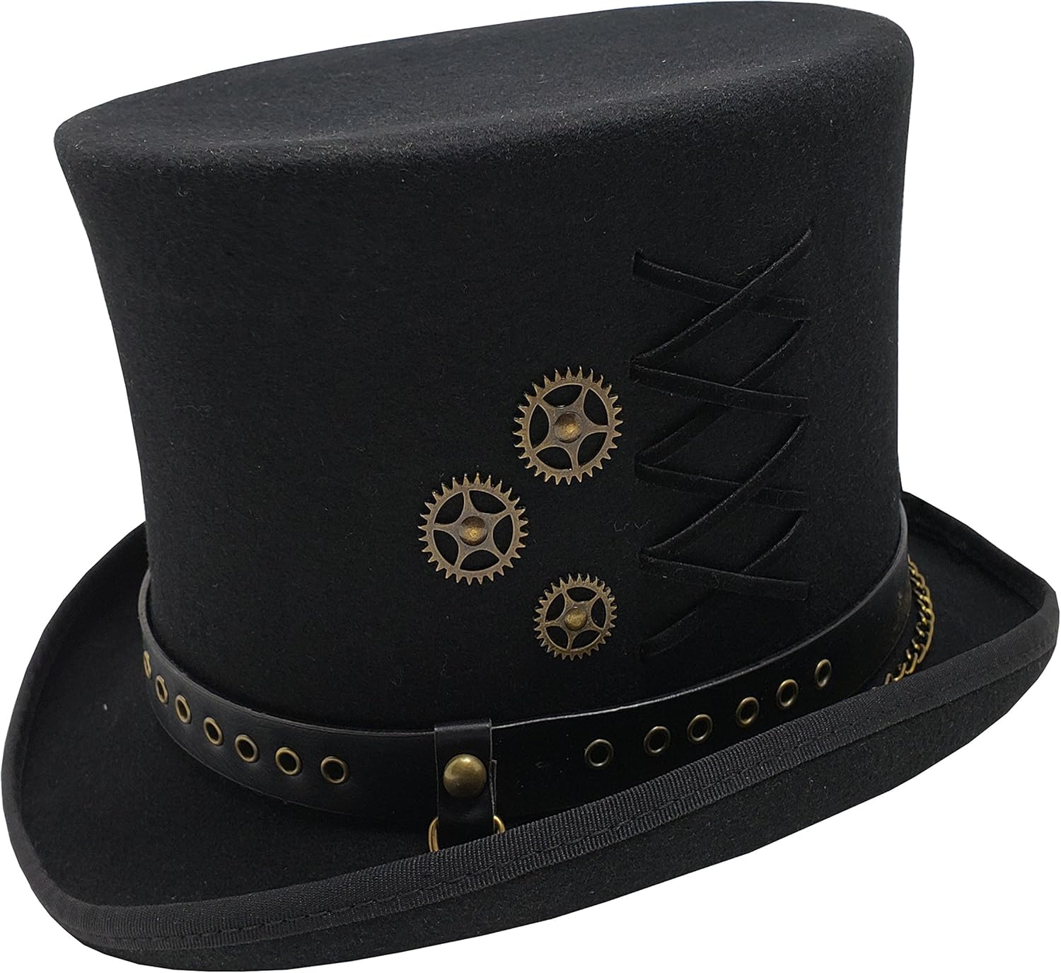 Different Touch 100% Wool Felt Victorian Mad Hatter Steampunk 6" Tall Magic Top Hats