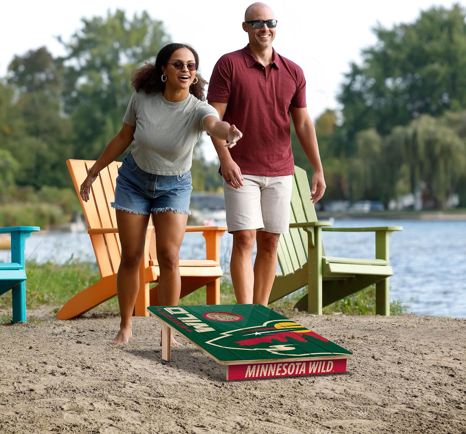 YouTheFan NHL 2’ x 3’ Wood Cornhole Game with Logo Bags