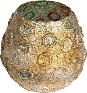 Creative Co-Op Dots Glass Tea Light Votive Holder, Brass