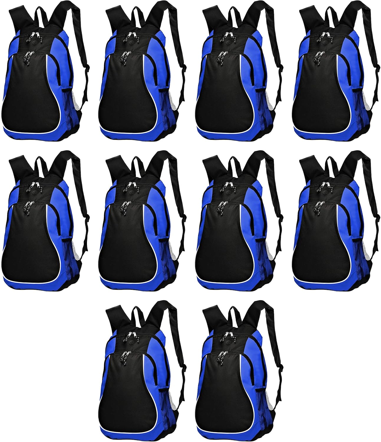 DISCOUNT PROMOS Custom Large Sports Backpacks Set of 10/50/100, Personalized Bulk Pack - Bring Everywhere You Go, Perfect for Travellers & Great for Everyday Use - Grey