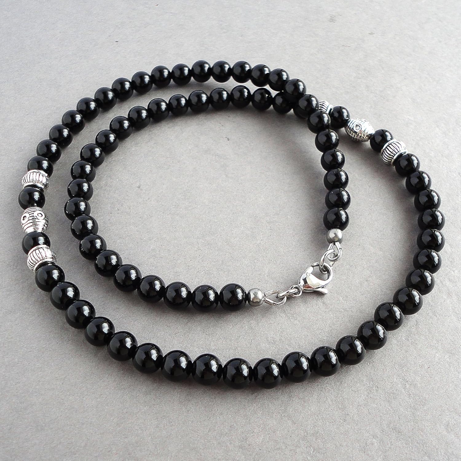 Mami's Gem Studio Men's Necklace, 6mm Gemstone - Classy Style Collection - Handcrafted in USA