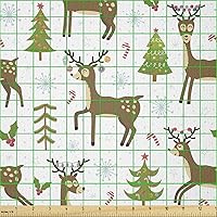 Vista 326 de Ambesonne Tela de Fiesta Popstar por Yarda, Estilo de Dibujos Animados Garabatos Dibujados a Mano Tema Musical Impresión de Arte Lineal, Tela