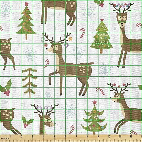 Miniatura 326 de Ambesonne Tela de Fiesta Popstar por Yarda, Estilo de Dibujos Animados Garabatos Dibujados a Mano Tema Musical Impresión de Arte Lineal, Tela