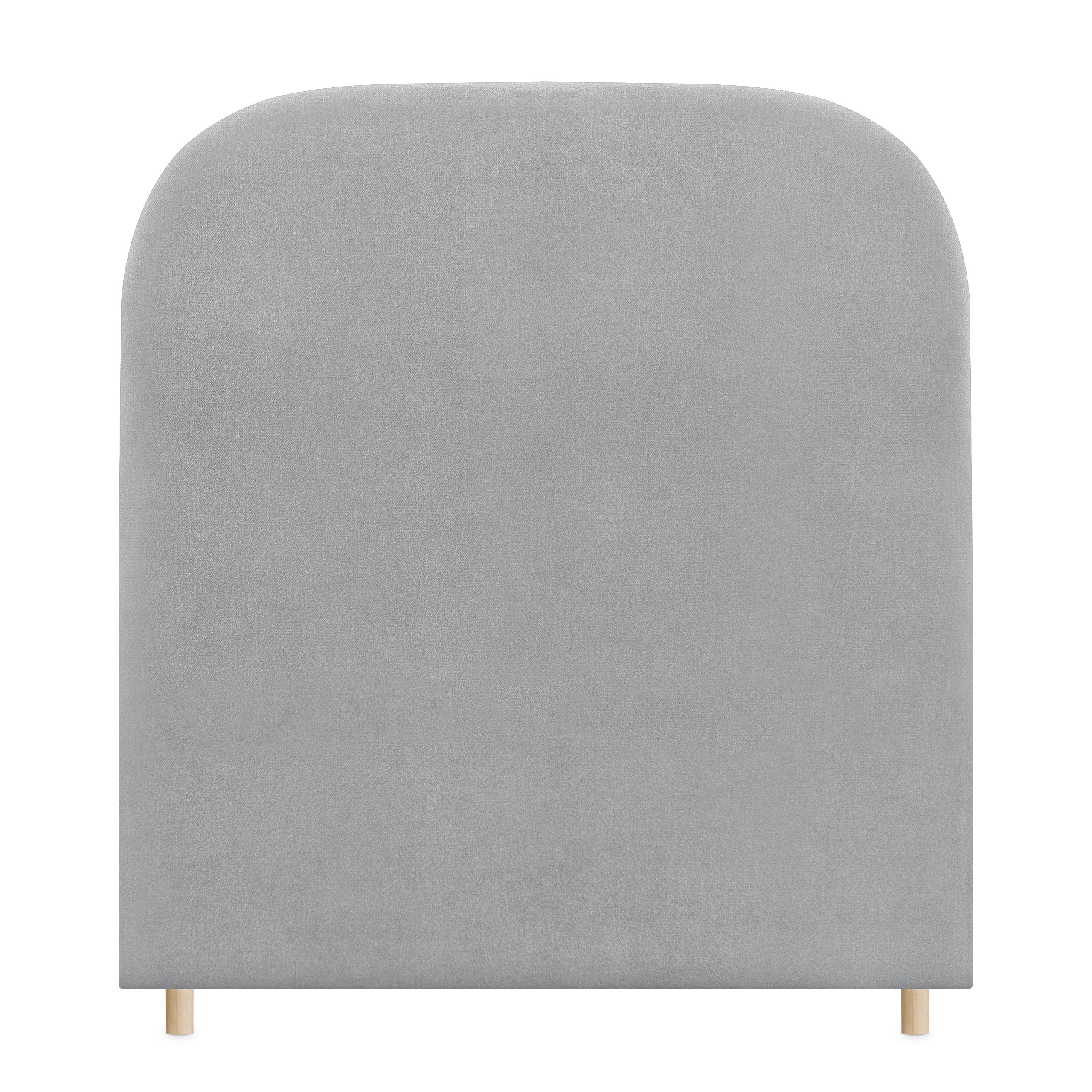 DHOME Cabecero Suelo Curvo Tapizado de Tela Acualine, Esquinas Redondeadas, Cabezal Tapizado Cama Dormitorio Moderno Top Trending (Gris Claro, 110cm)
