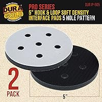 Vista 2 de Dura-Gold Pro Series - Almohadilla de interfaz de lijado de densidad suave de 0.197 x 0.394 in, patrón de 5 agujeros, sin polvo, paquete de 2